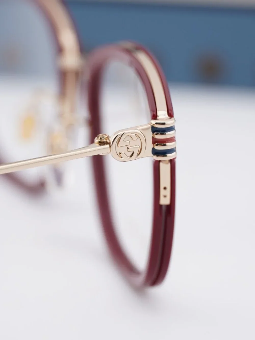 Gucci GG1886OA 003 Square Eyeglasses - Bordeaux/Gold 53mm